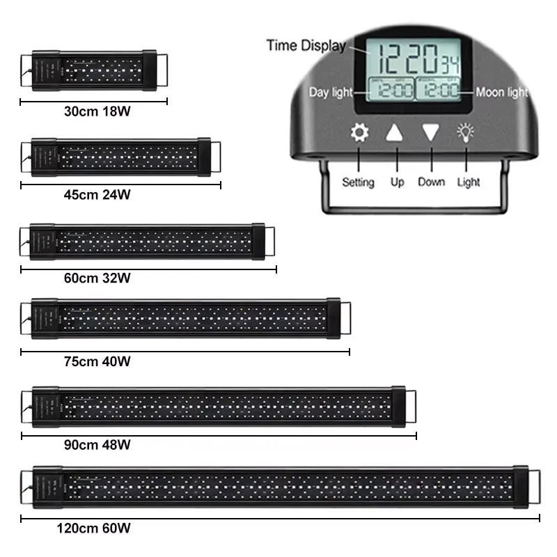 Planted Aquarium Hours - Светодиодный RGB-светильник для аквариума 12-48 дюймов,